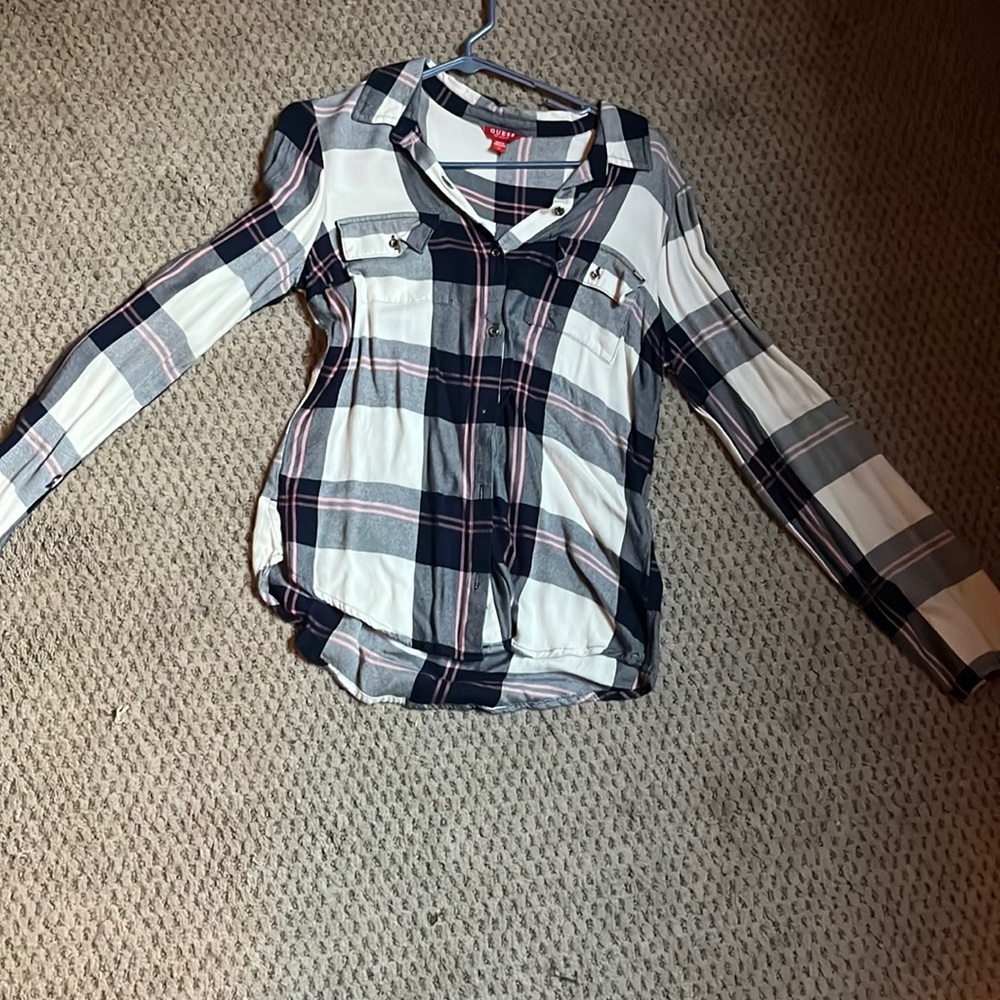 Plaid Guess Button Down